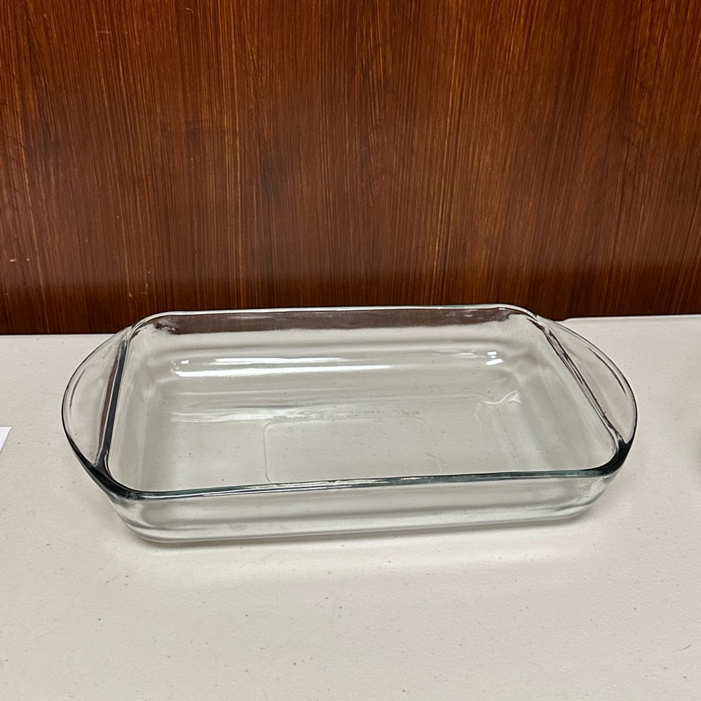 Vintage Clear Glass ovenware tray 8 x 10”